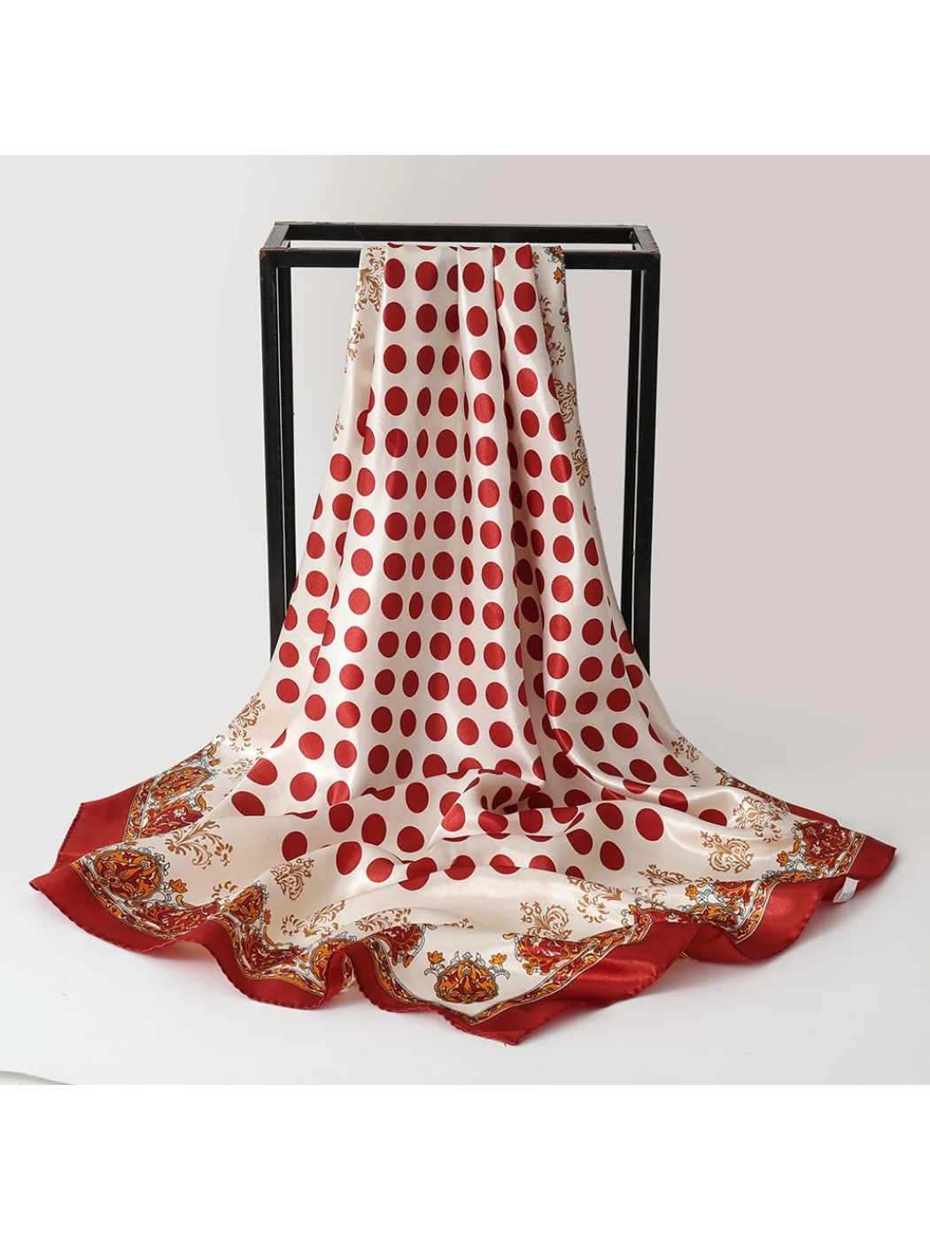 Scarvii - Polka Dot Ornamental Border Square Scarf