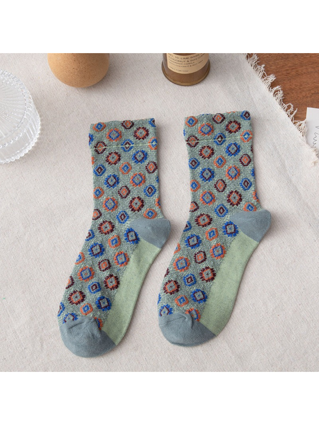 Rufia - Boho Geometric Knit Crew Socks product image 6