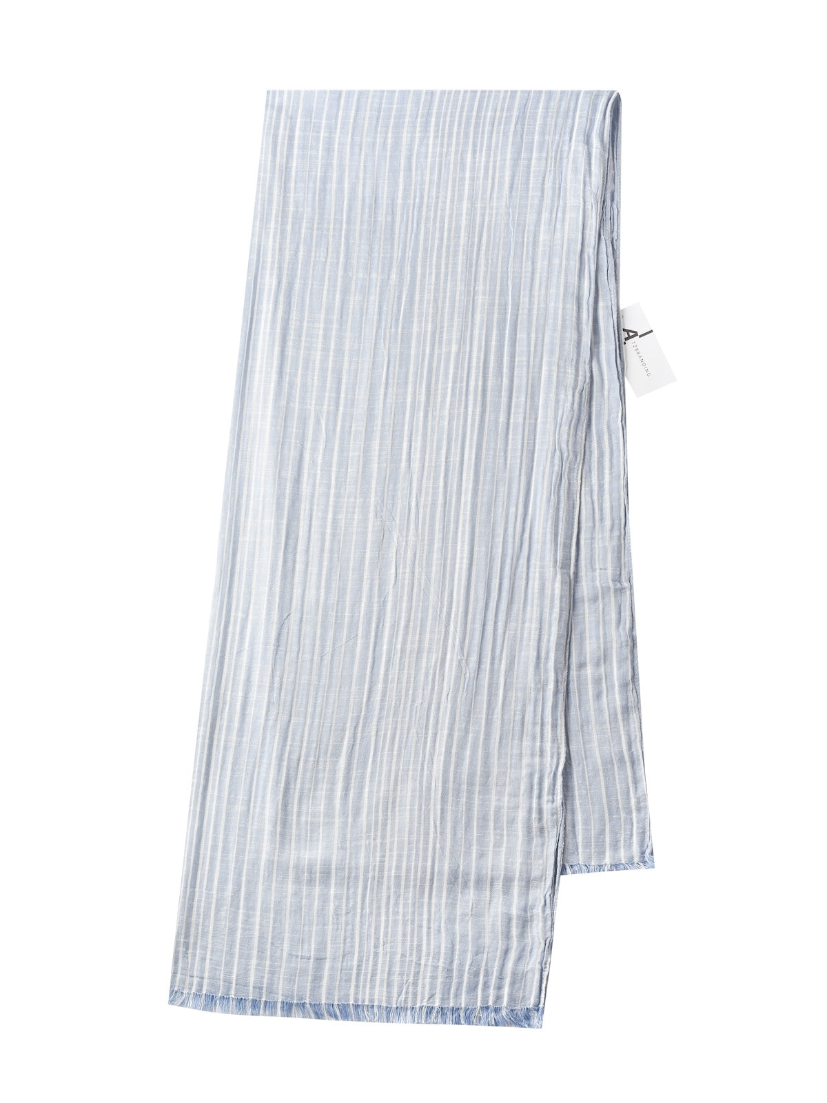 Scarvii scarf styled with casual outfit showing fringe ends