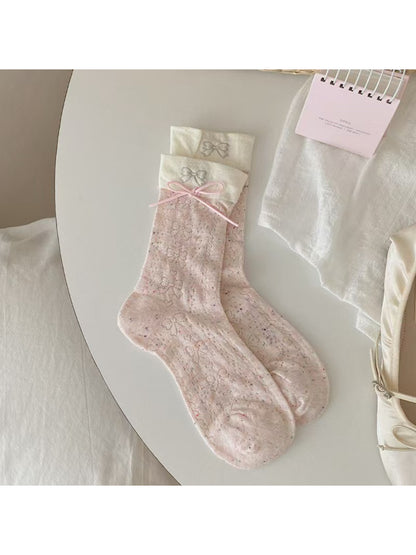 Rufia - Delicate Bow Cuff Crew Socks product image 6