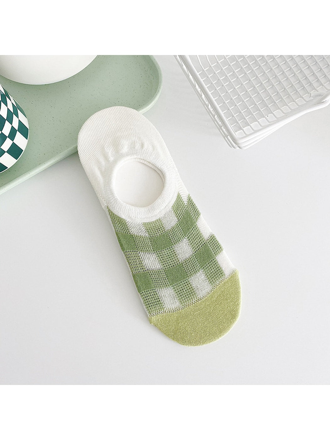 Rufia - Green Tone Pattern Low Ankle Socks