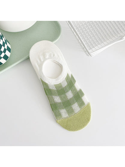 Rufia - Green Tone Pattern Low Ankle Socks