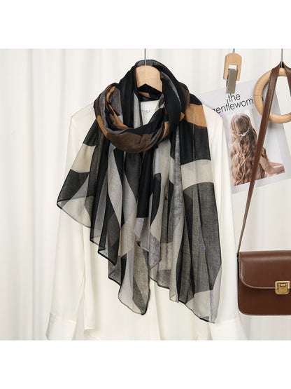 Scarvii - Abstract Curve Print Spring Scarf