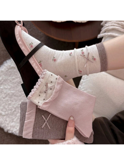 Rufia - Small Bow Detail Crew Socks