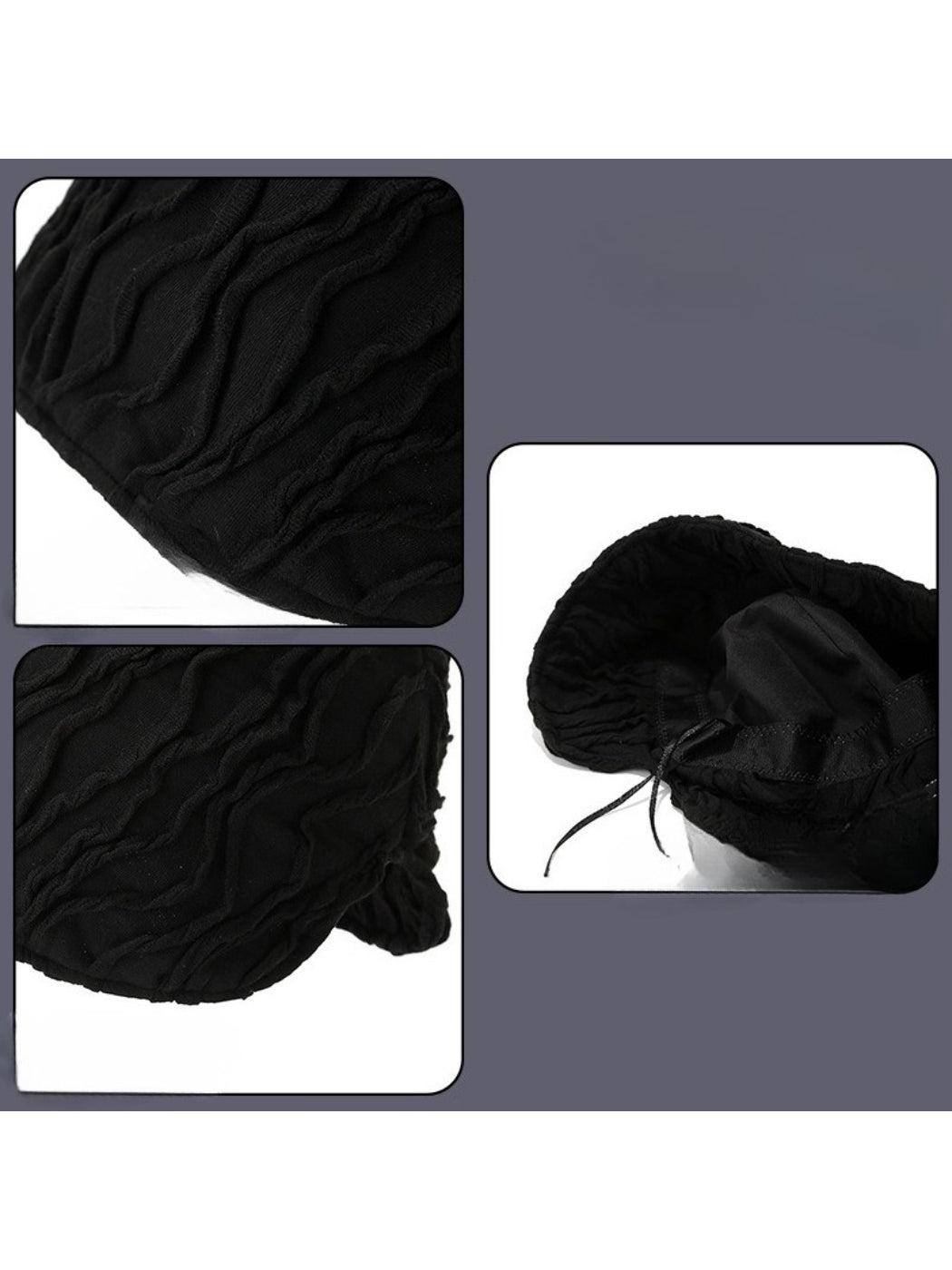 Haila - Textured Wrinkle Bucket Hat