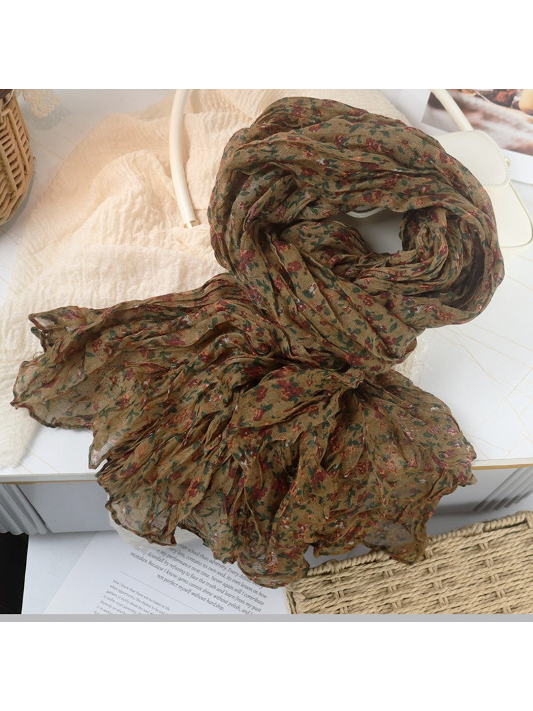 Scarvii - Ditsy Floral Crinkle Scarf