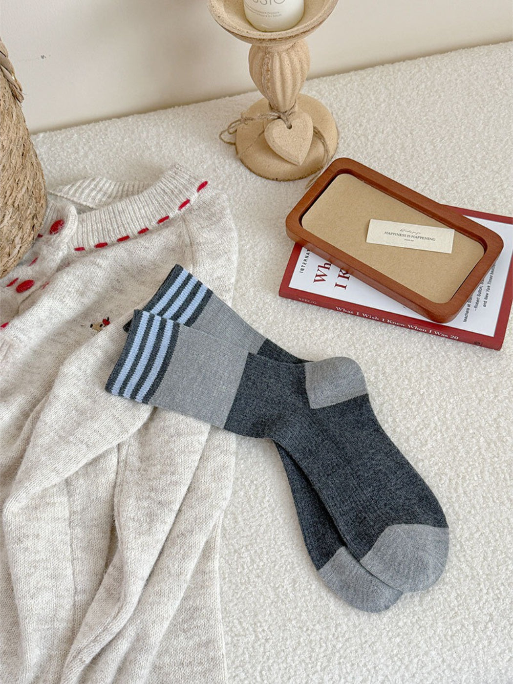 Rufia - Colorblock Stripe Knit Crew Socks
