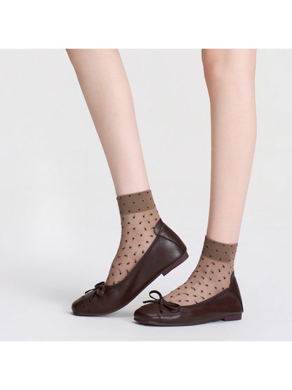 Rufia - Minimal Dot Pattern Muted Crew Socks