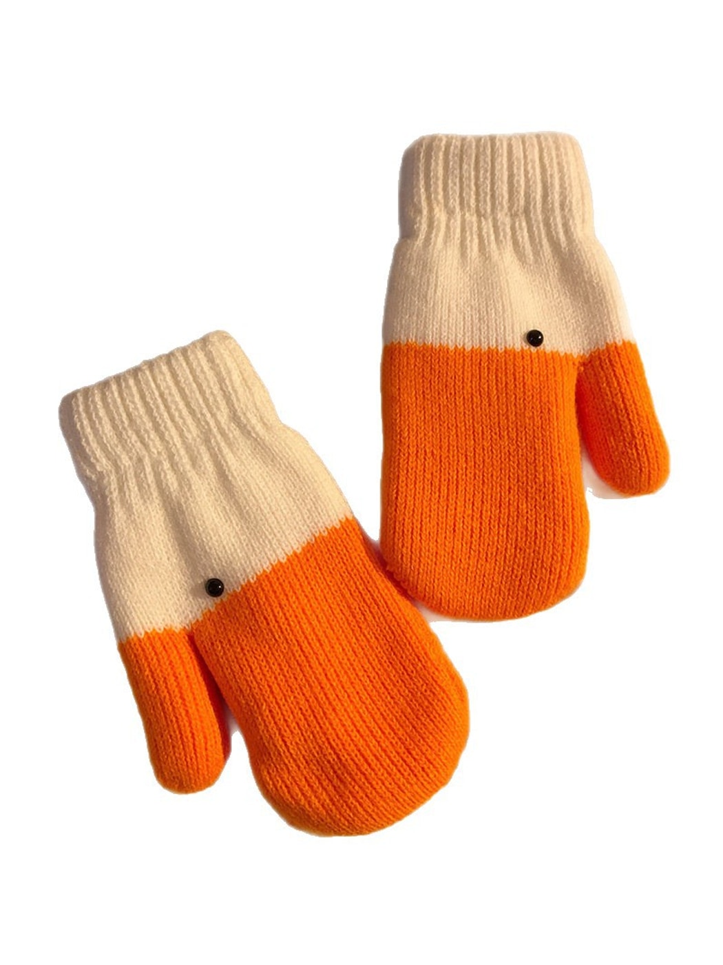 Gloving - Women's Cute Colorblock Duck Knit Mittens