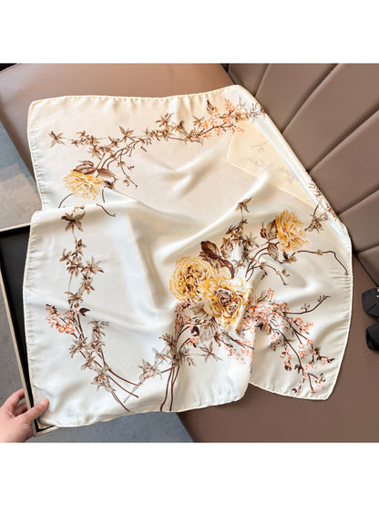 Scarvii Elegant Floral Square Scarf