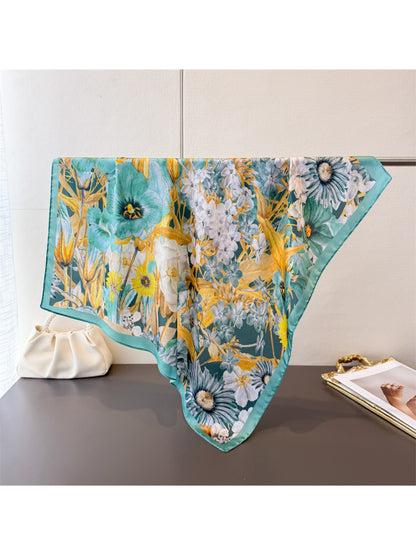 Scarvii Bright Floral Square Scarf