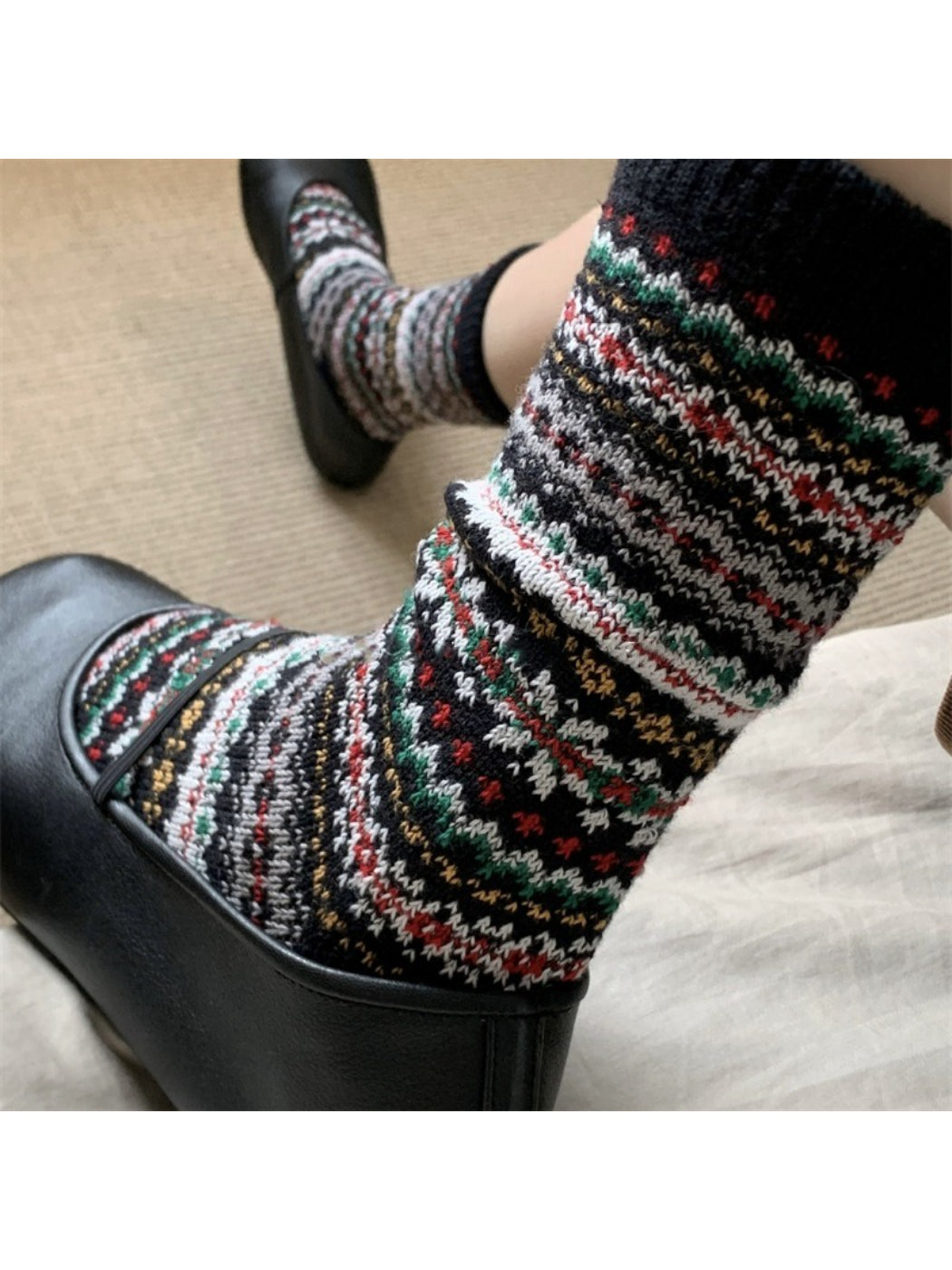 Rufia - Cozy Fair Isle Crew Sock