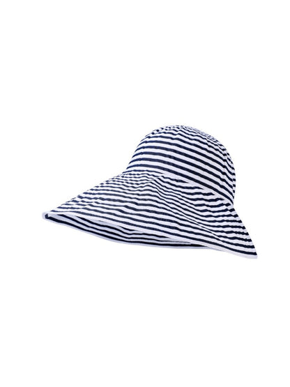Close-up of Haila sun hat fabric texture and striped design