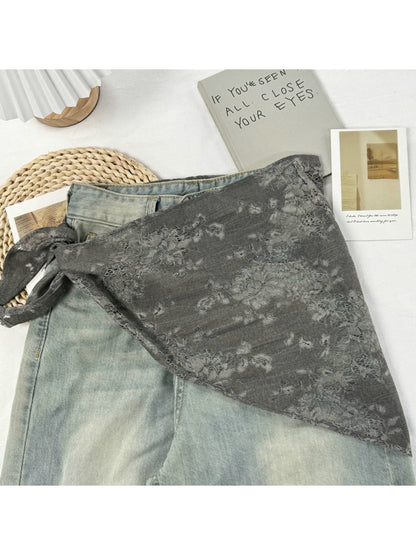 Scarvii - Sweet Floral Openwork Triangle Bandana