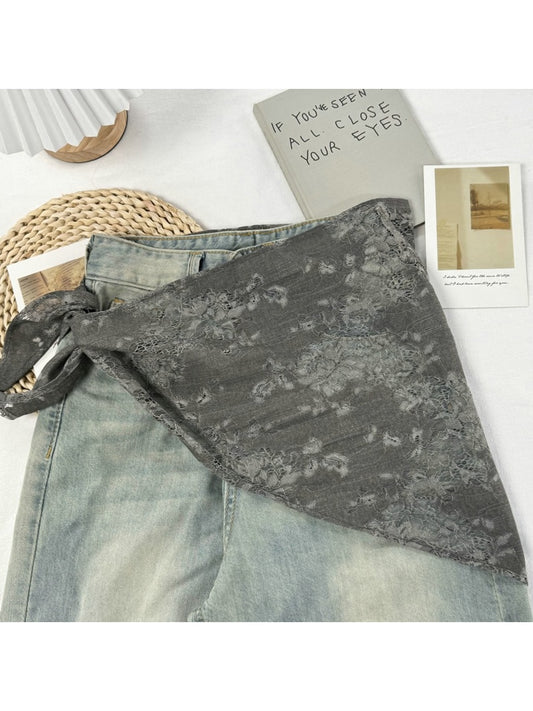 Scarvii - Sweet Floral Openwork Triangle Bandana