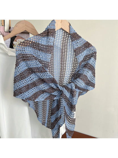 Scarvii - Lightweight Striped Triangle Scarf Wrap