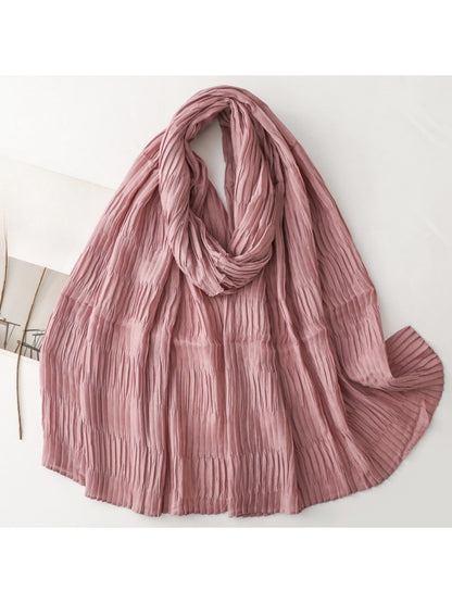 Scarvii - Textured Pleated Finish Long Scarf