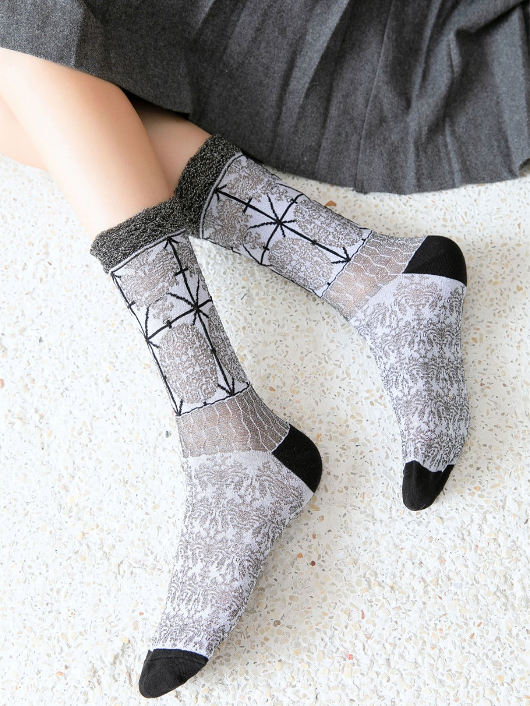 Rufia - Royal Style Crochet Mid-Calf Socks – Retro & Elegant