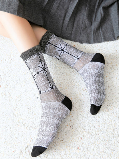 Rufia - Royal Style Crochet Mid-Calf Socks – Retro & Elegant