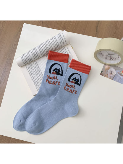 Rufia - Color Block Animal Face Crew Socks product image 5