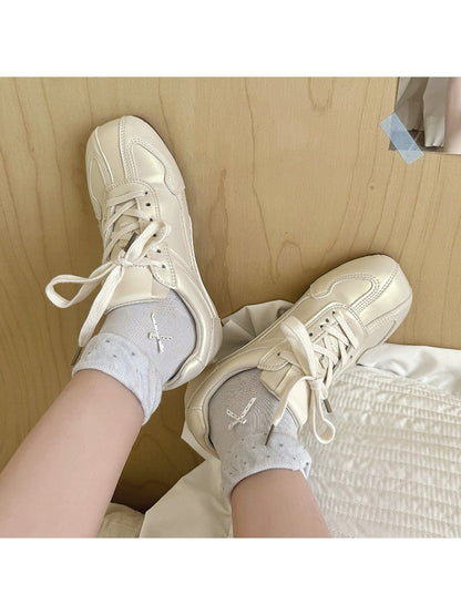 Rufia - Polka Dot Bow Casual Ankle Socks