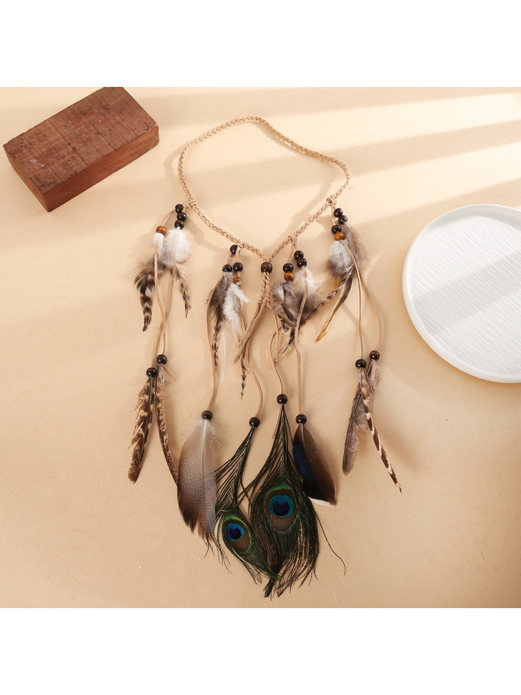 Hairish - Peacock Feather Hair Garland