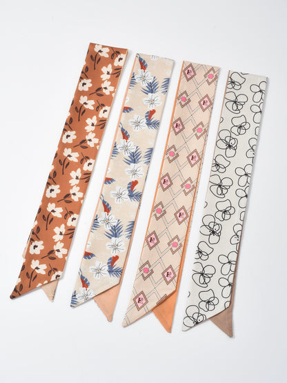 Scarvii - Classic Floral Skinny Scarf