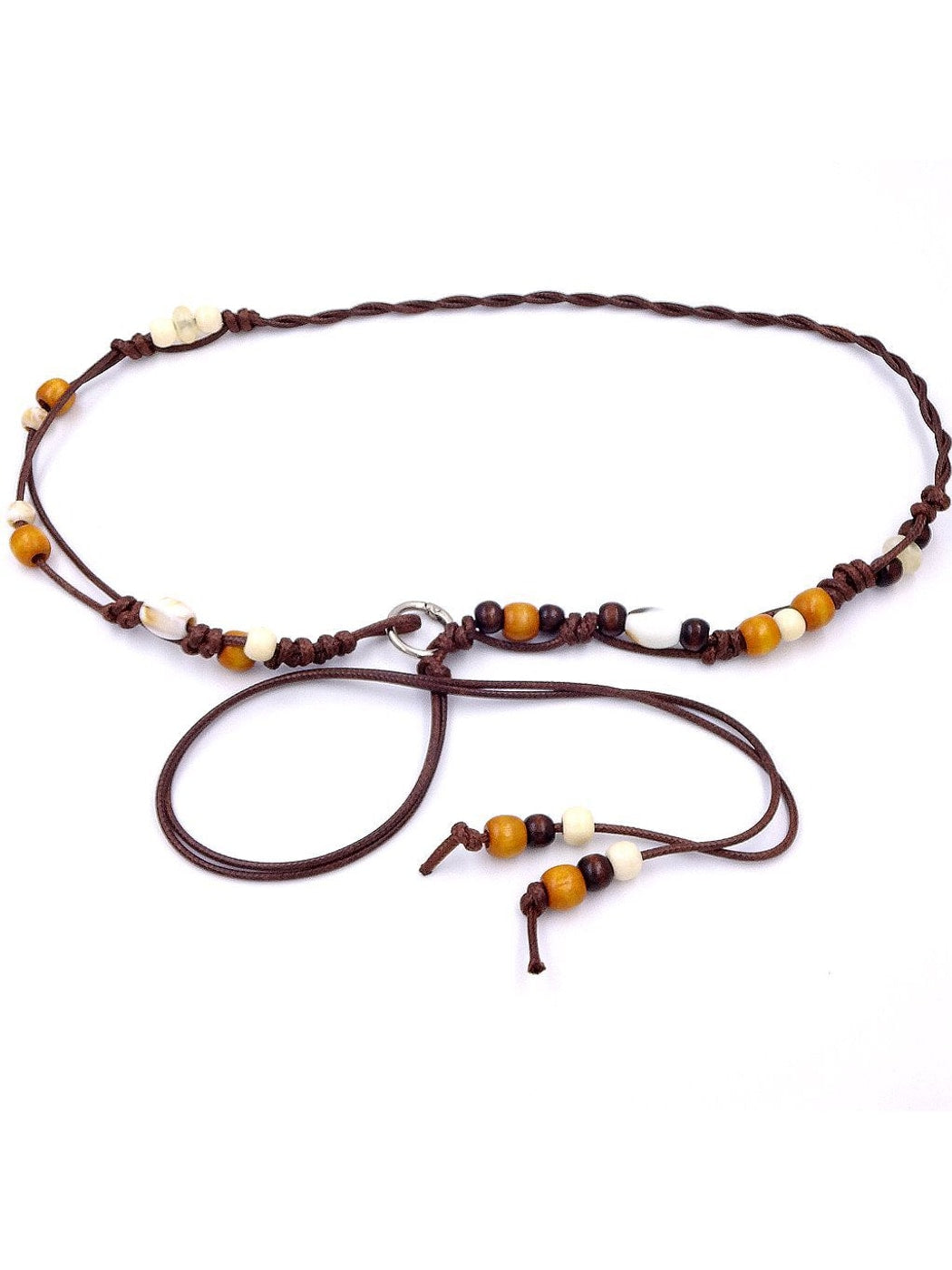 Beco - Beaded Woven Tassel Round Buckle Belt