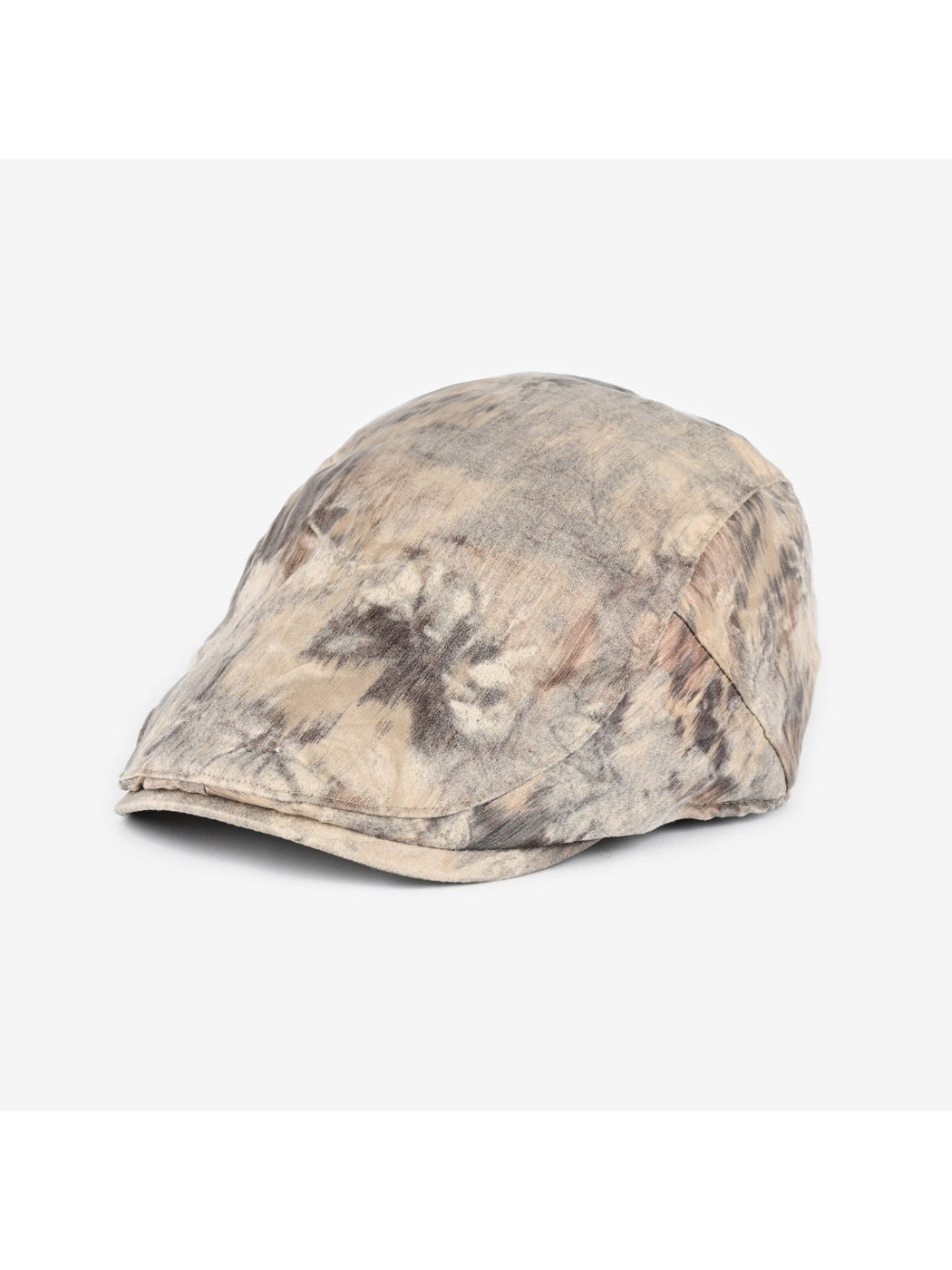 Top view of Haila vintage flat cap highlighting gold foil pattern