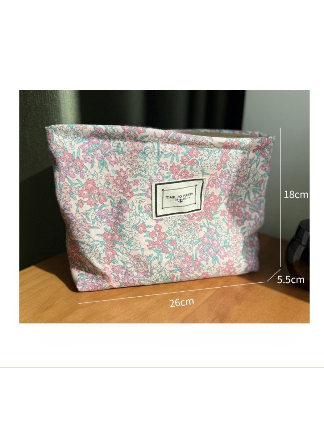 Cosbai - Soft Pink Floral Everyday Cosmetic Pouch