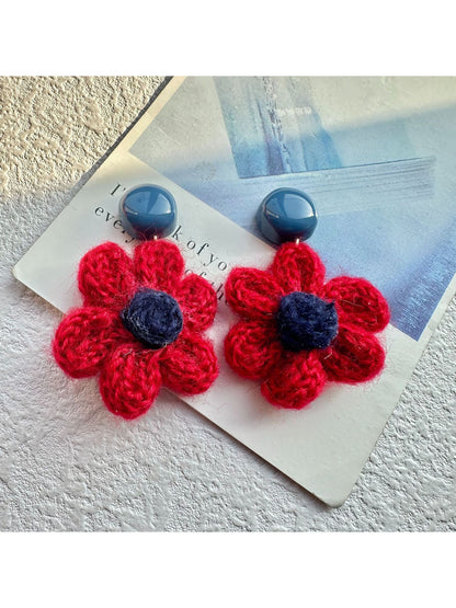 Earwish - Crochet Flower Drop Earrings