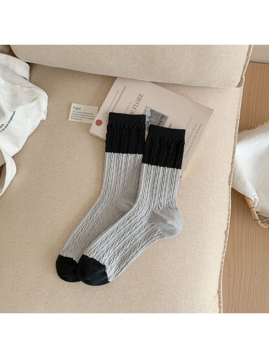 Rufia - Color Block Textured Crew Socks