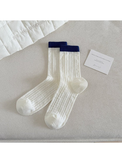 Rufia - Women's Color Block Stripe Crew Socks