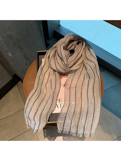Scarvii - Minimalist Vertical Striped Print Scarf
