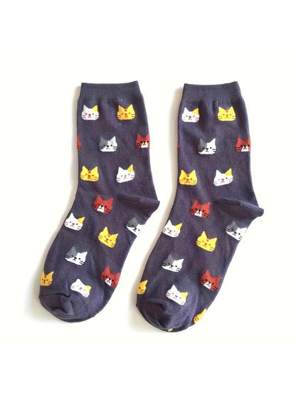 Rufia - Cute Cat Face Pattern Crew Socks product image 6