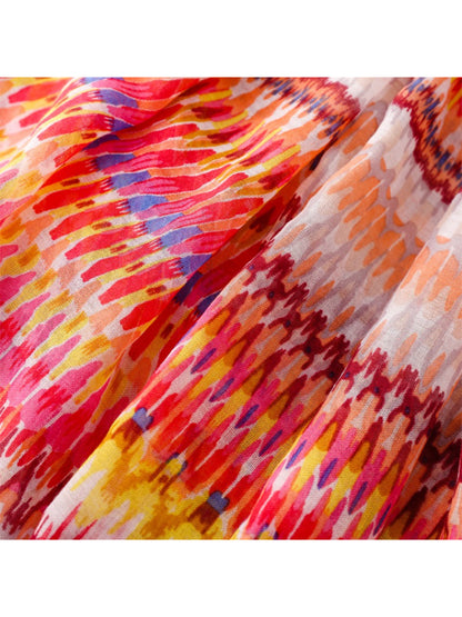 Scarvii - Textured Stripe Print Lightweight Scarf