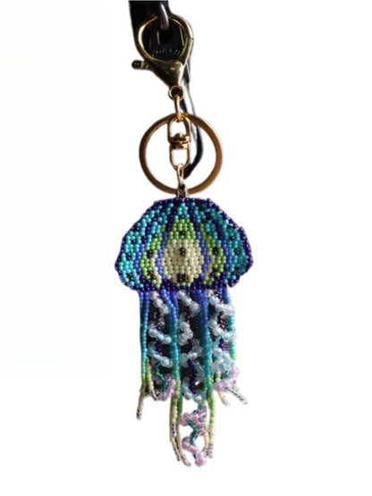 Koco Beaded Jellyfish Tassel Keychain Charm product shape