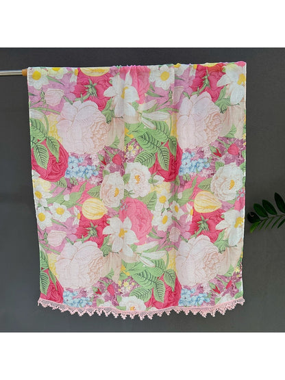 Scarvii - Pink Floral Lace Summer Wrap Scarf