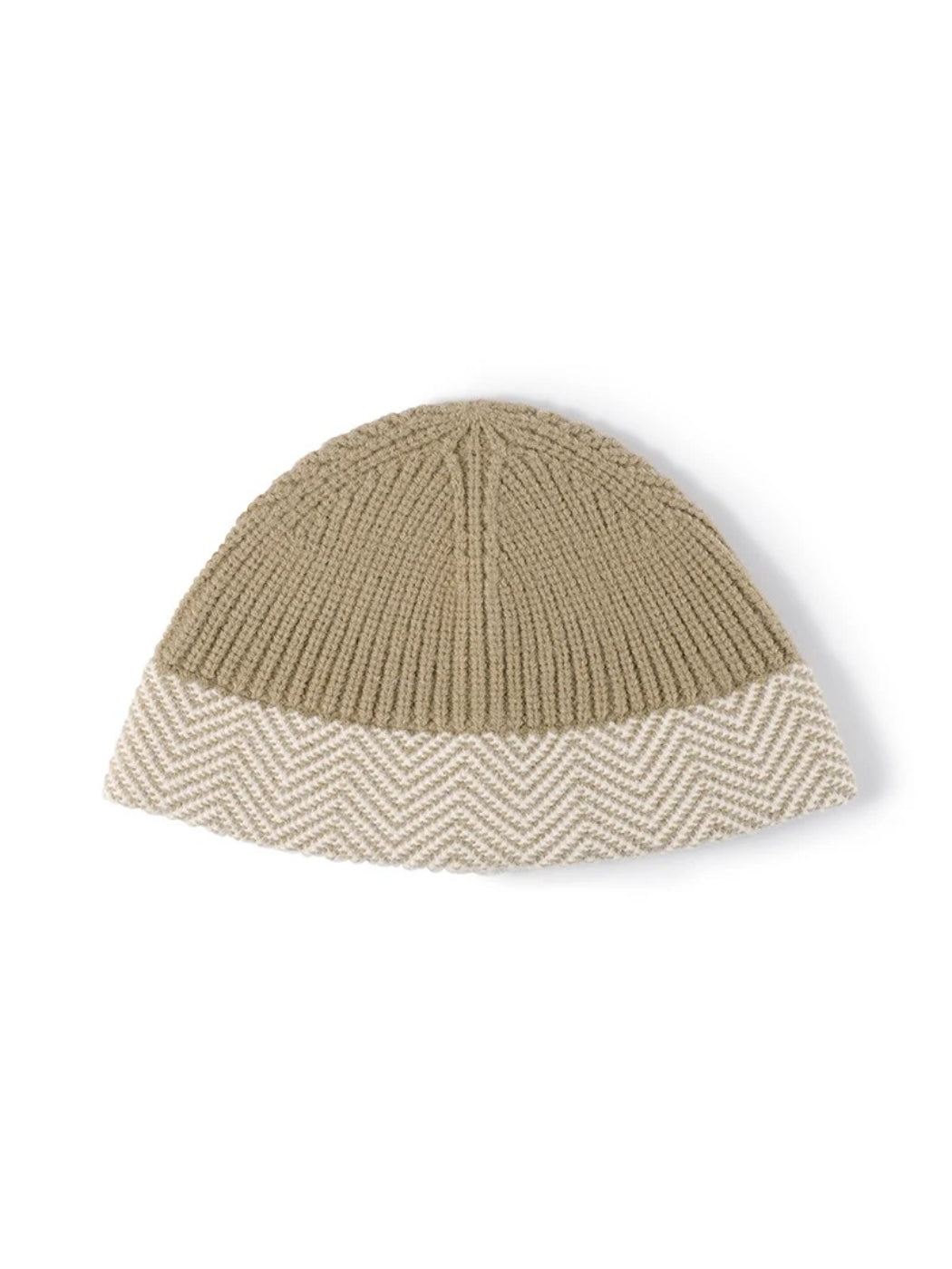 Haila - Herringbone Cuff Textured Knit Beanie