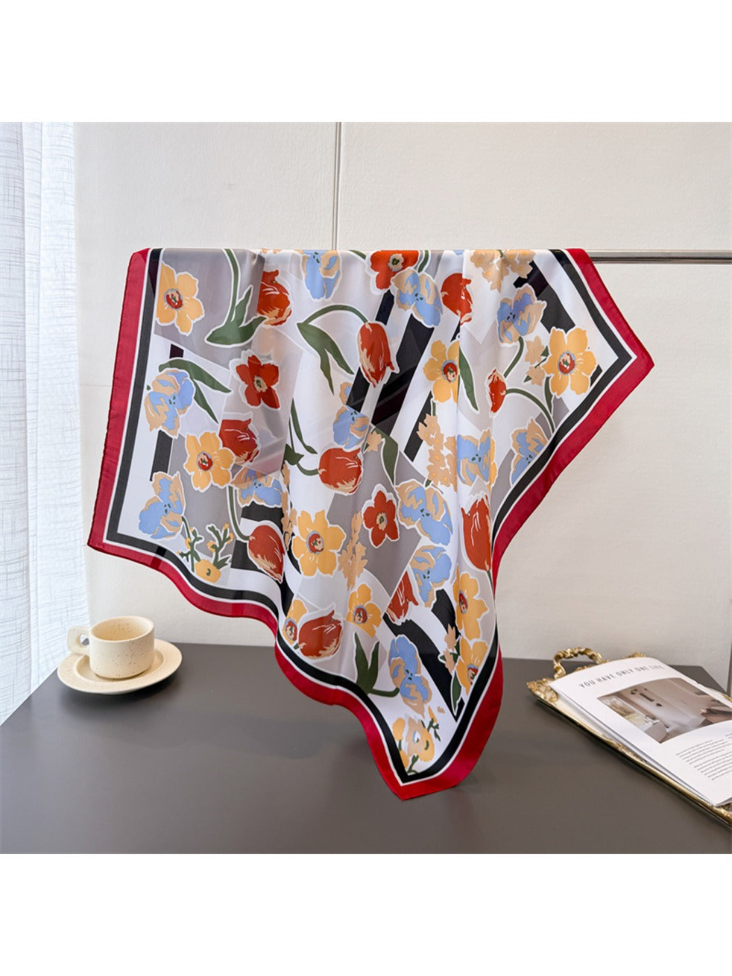 Scarvii - Floral Print Square Scarf