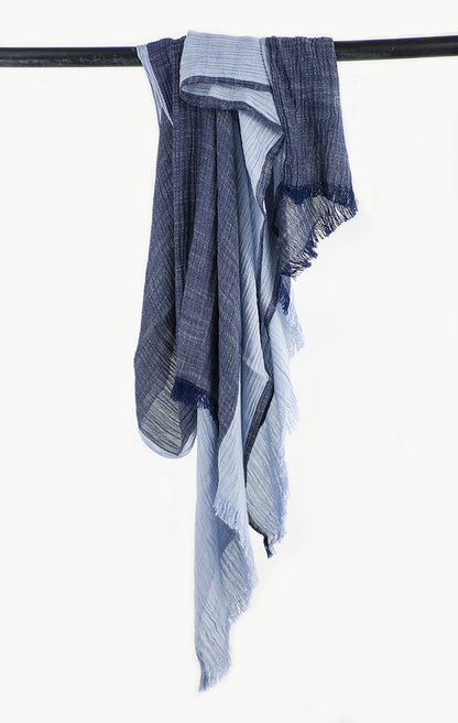 Scarvii vintage contrast style long scarf laid out showing full length and contrast