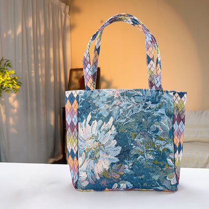 Cosbai - Geometric Lace Botanical & Animal Canvas Tote