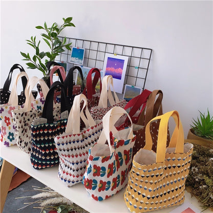 Cosbai - Floral, Geometric, Dots Cute Small Fabric Bag