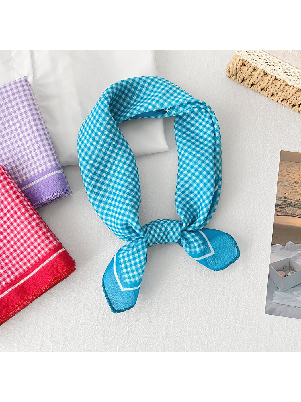 Scarvii Colorful Check Square Scarf