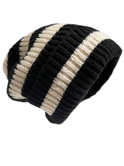 Haila - Winter Striped Knitted Beanie for Women