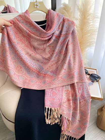 Scarvii - Oversized Paisley Fringe Scarf Wrap