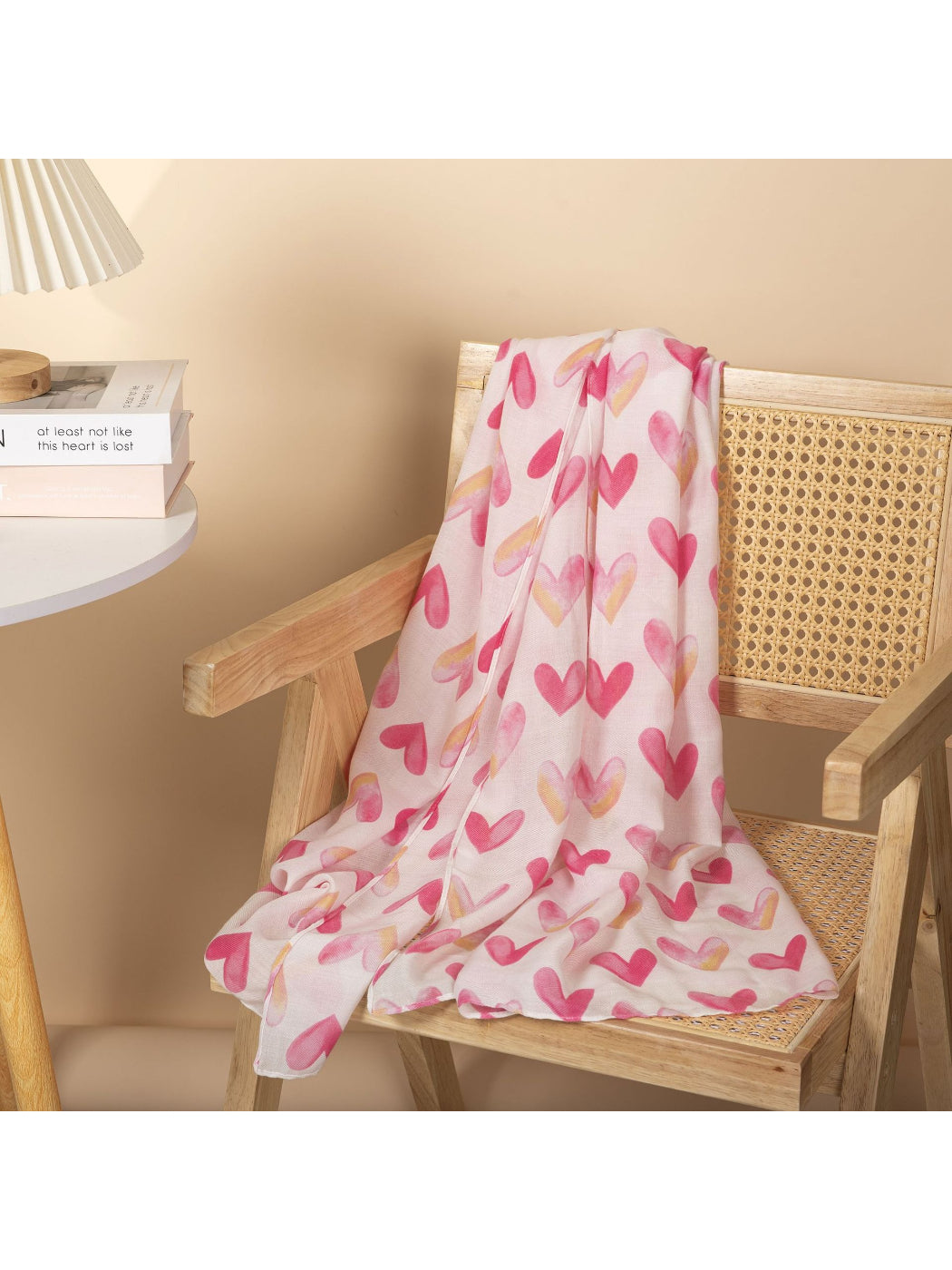 Scarvii - Watercolor Heart Print Scarf