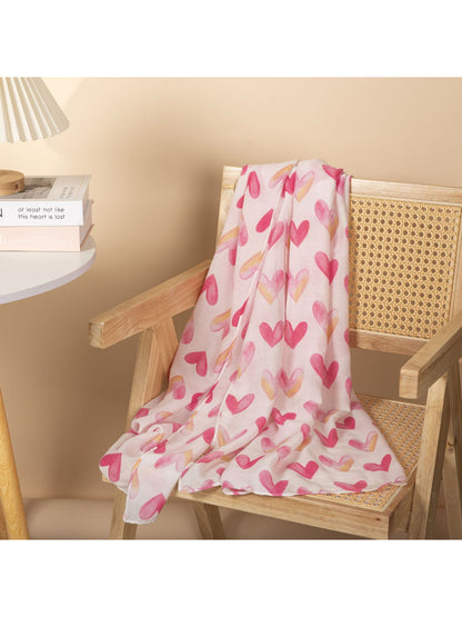 Scarvii - Watercolor Heart Print Scarf