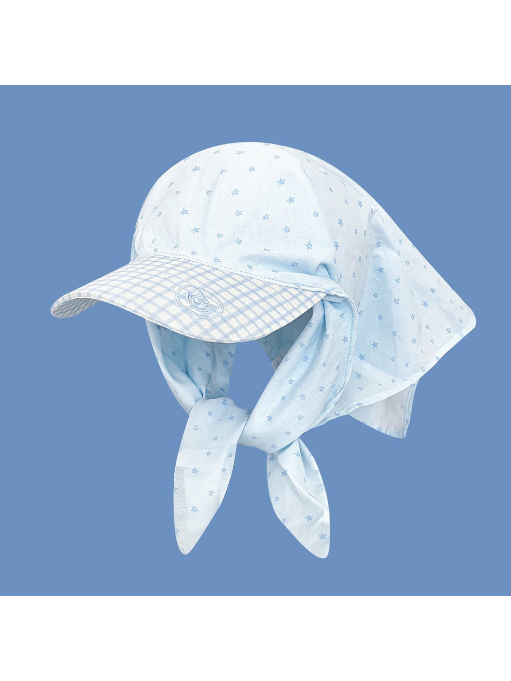 Back view of Haila plaid star pattern baseball cap highlighting strap