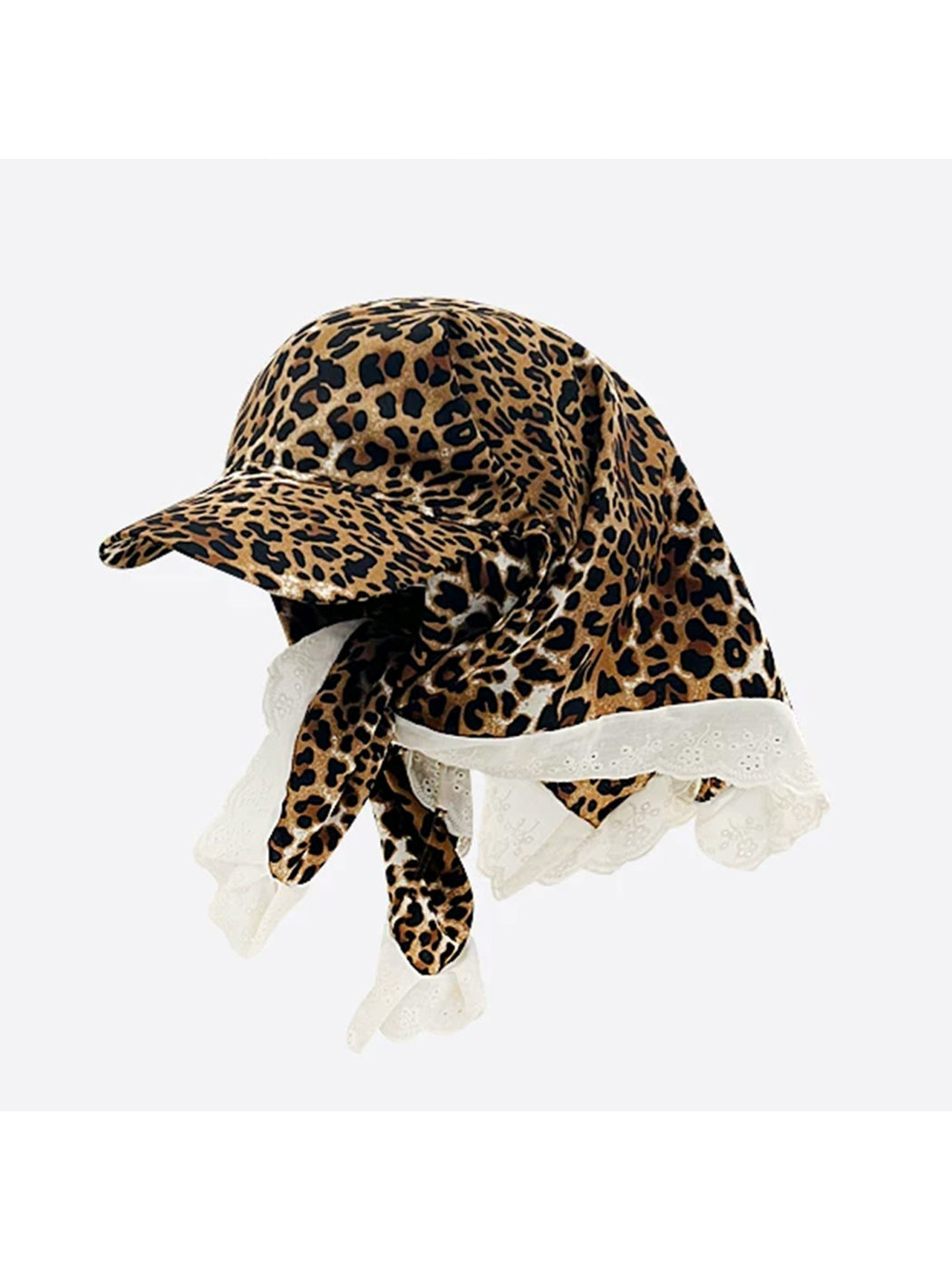 Haila - Floral Patchwork Lace Trim Scarf Cap